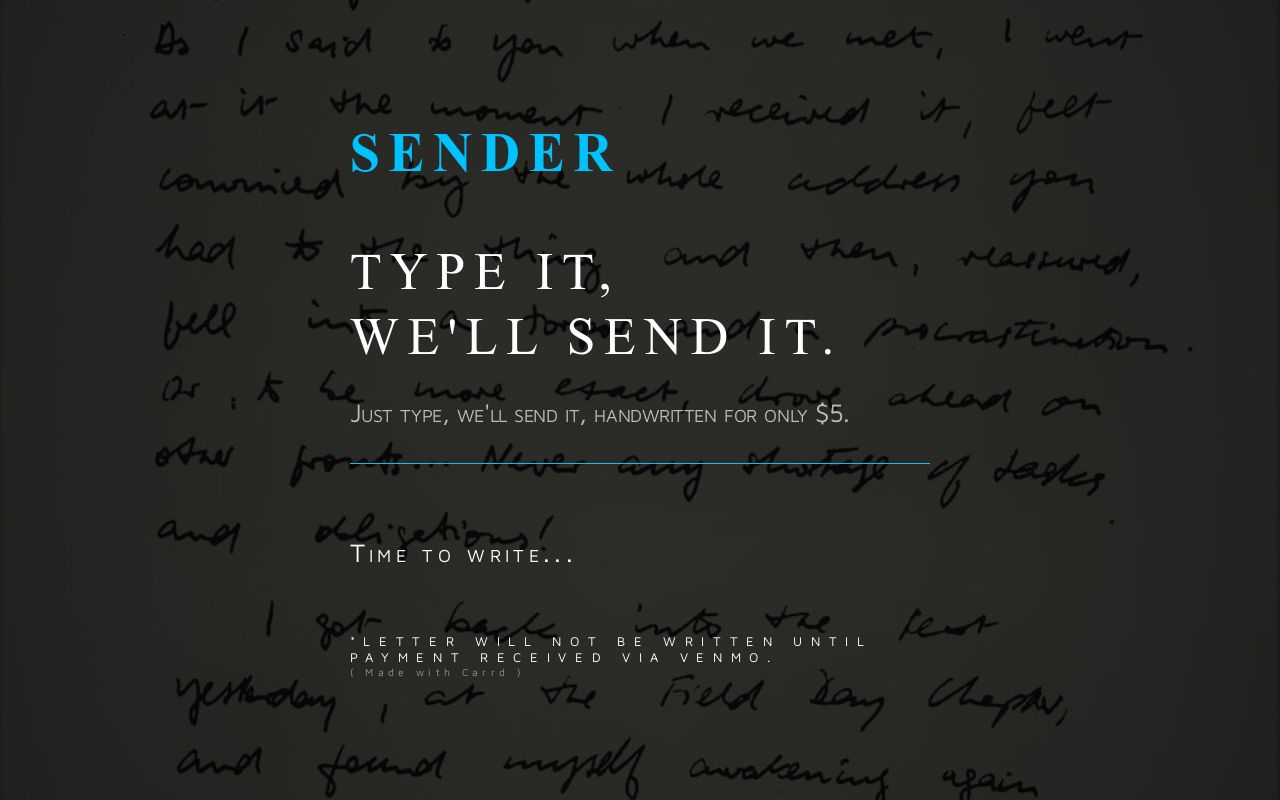 Carrd profile picture for @sender